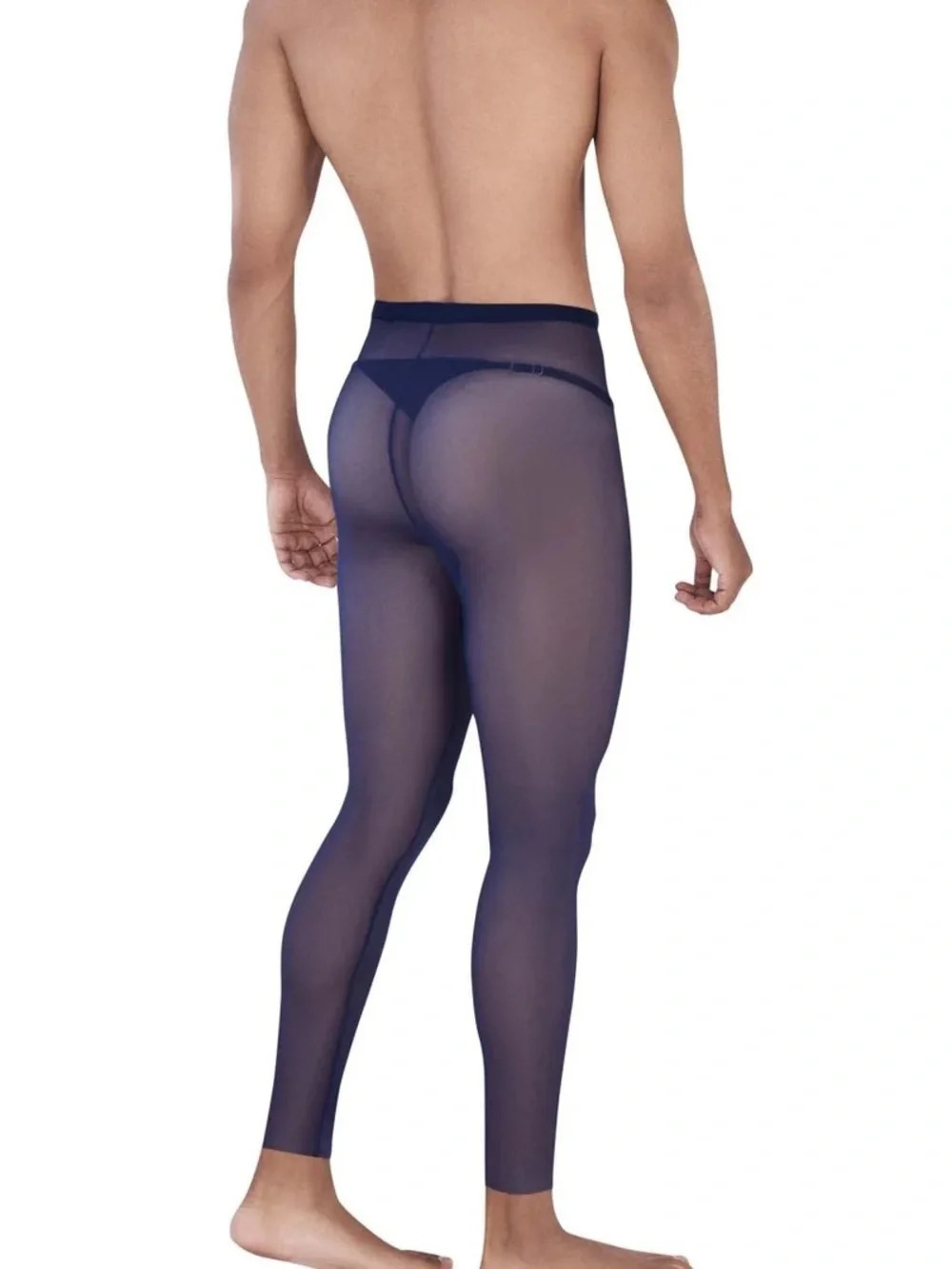 Pikante Sheer Navy Men's Tights with Supportive Pouch 0336 - Picture 2 of 4